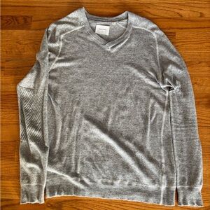Billy Reid Light Gray V-Neck Sweater